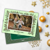 メリークリスマスモダン1家族のフォトベリーアクセント シーズンカード