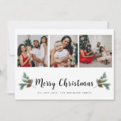 メリークリスマスモダン3フォトコラージュ シーズンカード (正面)