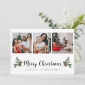 メリークリスマスモダン3フォトコラージュ シーズンカード (スタンド正面)