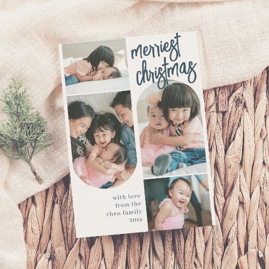 メリークリスマスモダン3月4日フォトホリデー シーズンカード