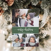 メリークリスマスモダン3枚の写真ホリデーカード シーズンカード