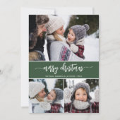 メリークリスマスモダン3枚の写真ホリデーカード シーズンカード (正面)