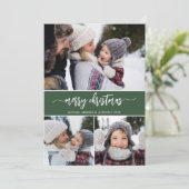 メリークリスマスモダン3枚の写真ホリデーカード シーズンカード (スタンド正面)