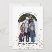 メリークリスマスモダン4つの写真コラージュ シーズンカード (正面)