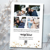 メリークリスマスモダン4つの写真コラージュ シーズンカード