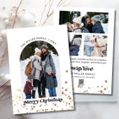 メリークリスマスモダン4つの写真コラージュ シーズンカード