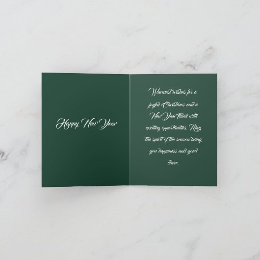 メリークリスマスモダン4枚のコラージンググリーン シーズンカード (内部)