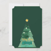 メリークリスマスモダン4枚のコラージンググリーン シーズンカード (裏面)