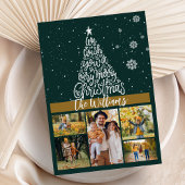 メリークリスマスモダン5フォトコラージュ シーズンカード