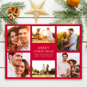 メリークリスマスモダン6フォトコラージュ シーズンカード