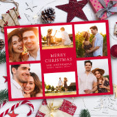 メリークリスマスモダン6フォトコラージュ シーズンカード
