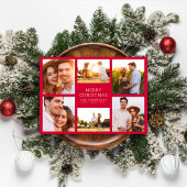 メリークリスマスモダン6フォトコラージュ シーズンカード