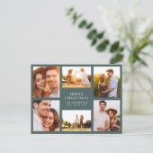 メリークリスマスモダン6フォトコラージュ シーズンポストカード (スタンド正面)