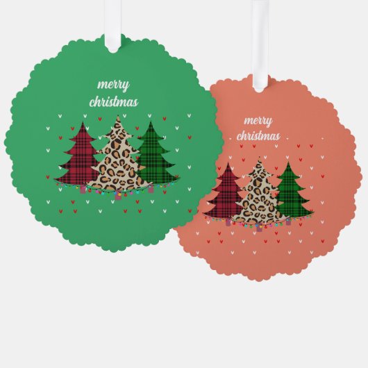 メリークリスマスモダン&エレガント オーナメントカード (正面/裏面)
