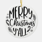 メリークリスマスモダン セラミックオーナメント (正面)