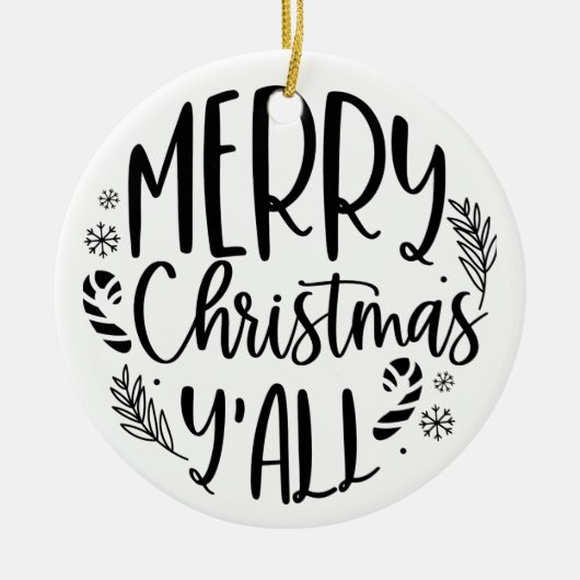 メリークリスマスモダン セラミックオーナメント (正面)
