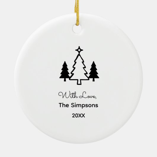 メリークリスマスモダン セラミックオーナメント (裏面)