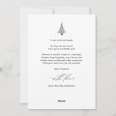 メリークリスマスモダン、ミニマル家族写真 シーズンカード (裏面)