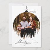 メリークリスマスモダン、ミニマル家族写真 シーズンカード (正面)