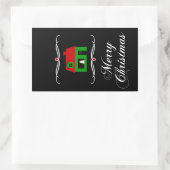 メリークリスマスモダン（自宅） 長方形シール (バッグ)