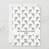 メリークリスマスモノグラムホリーベリーの写真 シーズンカード (裏面)