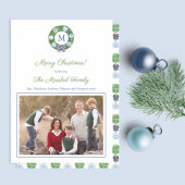 メリークリスマスモノグラム水の色ボクウッドリース シーズンカード