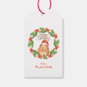 メリークリスマスモルモットのギフトラベル ギフトタグ (正面)