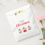 メリークリスマスモンキージャングル動物レッドグリーン フェイバーバッグ (封をした状態)