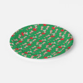 メリークリスマスモンキーパターンサンタハット ペーパープレート (アングル)