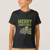 メリークリスマスモンスタートラック幼児の男の子クリスマス Tシャツ (正面)