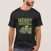 メリークリスマスモンスタートラック幼児の男の子クリスマス Tシャツ (正面)