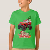 メリークリスマスモンスタートラック幼児の男の子クリスマス Tシャツ (正面)