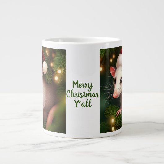 メリークリスマスヤはポッサムと一緒だ ジャンボコーヒーマグカップ (正面)