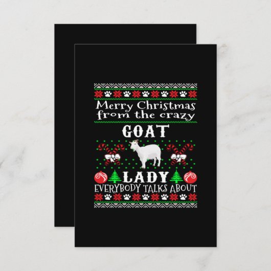 メリークリスマスヤギの女性の醜い贈り物 出欠カード (正面/裏面)
