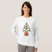 メリークリスマスヤギ愛好家のギフトクリスマスツリー Tシャツ (正面フル)