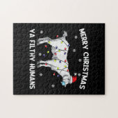 メリークリスマスヤギ顔マスクヤギSanta ジグソーパズル (横)