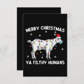 メリークリスマスヤギ顔マスクヤギSanta 出欠カード (正面/裏面)