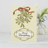 メリークリスマスヤドリギ書道ヴィンテージ シーズンカード (スタンド正面)