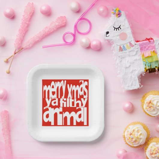 メリークリスマスヤフィルシーアニマル紙プレート ペーパープレート (パーティー)