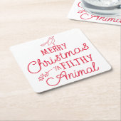メリークリスマスヤフィルシー動物紙コースター スクエアペーパーコースター (アングル)