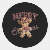 メリークリスマスヤールジンジャーブレッドカウボーイハウディウェスト ラウンドシール (正面)