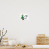 メリークリスマスヤール、クリスマスツリーのポスター ポスター (キッチン)