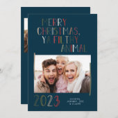 メリークリスマスヤ汚い動物のホリデーカード シーズンカード (正面/裏面)