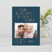 メリークリスマスヤ汚い動物のホリデーカード シーズンカード (スタンド正面)