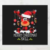 メリークリスマスヤllバッファローレッドプリドトナカイS スパークリングワインラベル (シングルラベル)