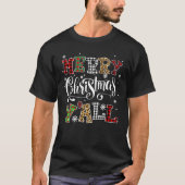 メリークリスマスヤllヒョウ水牛プレイドパジャマ tシャツ (正面)