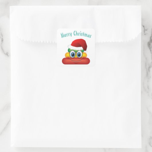 メリークリスマスユニコーンウンチ絵文字 スクエアシール (バッグ)