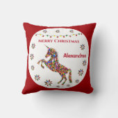 メリークリスマスユニコーングリッターパーソナライズ クッション (裏面)