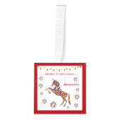 メリークリスマスユニコーン魔法のパーソナライズ キューブオーナメント (正面)