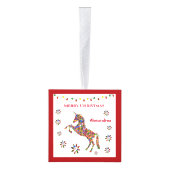 メリークリスマスユニコーン魔法のパーソナライズ キューブオーナメント (右)